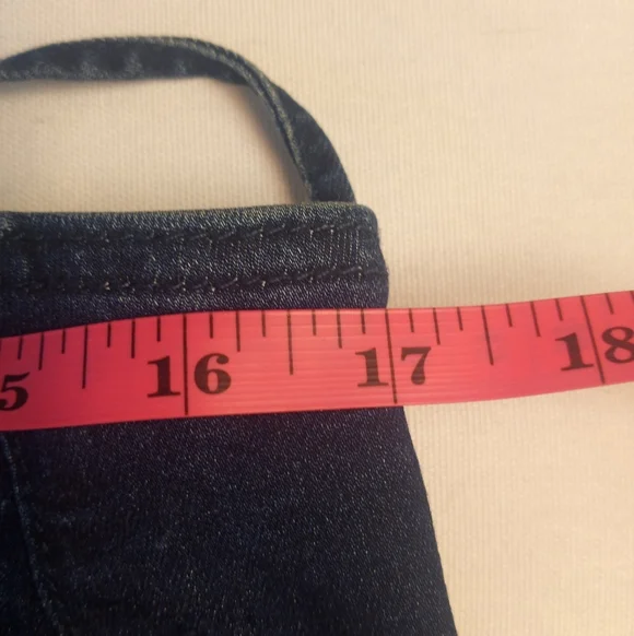 We The Free Float On High Rise Dark Wash Boho 70s Flare Back Cinch Waist Tie 32 - Picture 12 of 13